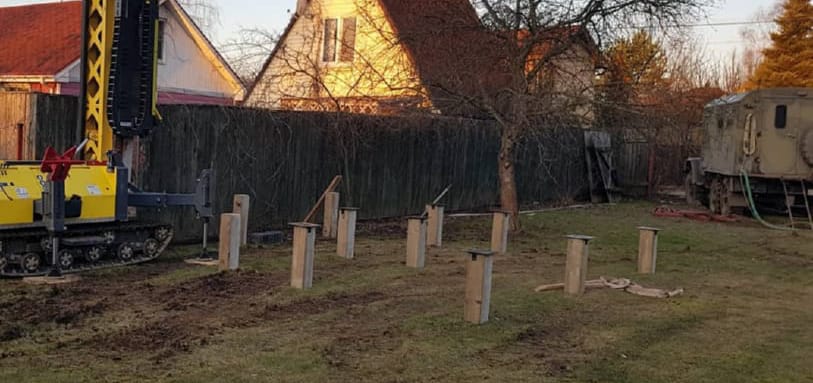 Фундамент на забивных ЖБ сваях
